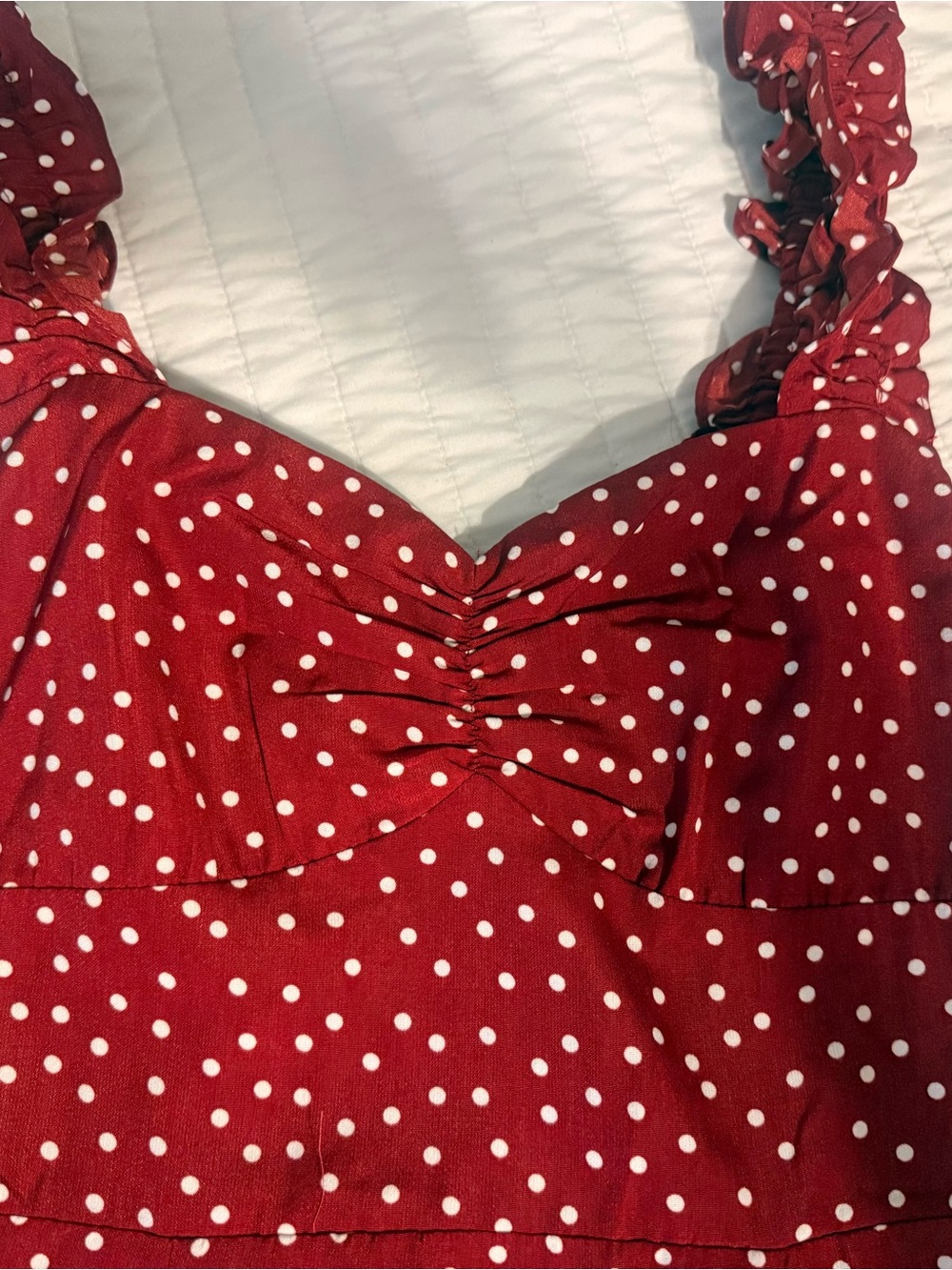 RIHOAS NWOT XS Red Polka Dot Midi Dress
